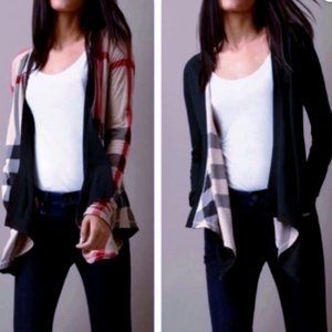 Burberry black waterfall reversible cardigan Sz xS